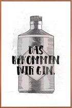 JUNIQE - Poster met kunststof lijst Gin -40x60 /Grijs & Wit