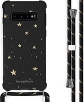 iMoshion Design hoesje met koord voor de Samsung Galaxy S10 - Sterren - Zwart / Goud
