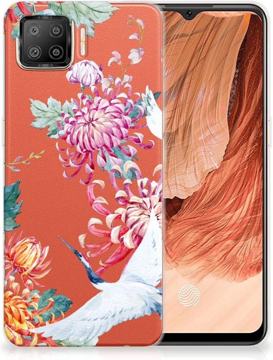 OPPO A73 4G TPU Hoesje Bird Flowers