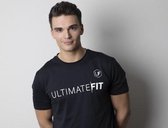 Ultimate Fit - Slim fit sport shirt met opdruk "Ultimate Fit" en "Be stronger than your excuses" op de achterzijde