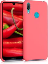 kwmobile telefoonhoesje voor Huawei Y7 (2019) / Y7 Prime (2019) - Hoesje met siliconen coating - Smartphone case in neon koraal