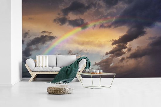 Behang Fotobehang Regenboog Voor Donkere Wolken Breedte 535 Cm X Hoogte 300 Cm 2381