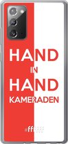 6F hoesje - geschikt voor Samsung Galaxy Note 20 -  Transparant TPU Case - Feyenoord - Hand in hand, kameraden #ffffff