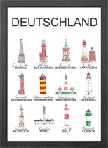 VUURTORENS DUITSLAND A2 POSTER IN LIJST - JOYIN