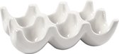 Eieren. wit. H: 4.8 cm. L: 15.2 cm. B: 10 cm. 1 stuk