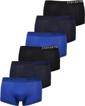 Emporio Armani 6-pack boxershorts trunk - blauw/donkerblauw