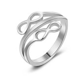 Twice As Nice Ring in edelstaal, 2 infinities  52