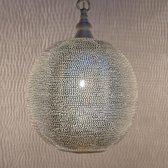 Zenza - Hanglamp - Oosterse Lamp-Ball -FiliSky - Medium - Zilver