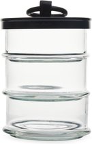 Riviera Maison Voorraadpotten Glas Met Deksel - Cordoba Triple Storage Jar - Zwart - 1 Stuks