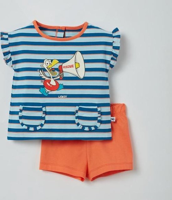 Pyjama Woody bébé fille - rayé bleu-rouge - mouette - 211-3- PSG- S/ 983 -  taille 86 | bol.com