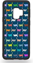 Colorful Silhouettes Cats Telefoonhoesje - Samsung Galaxy S9