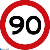 Simbol - Stickers 90 km - Maximaal 90 km/u - Duurzame Kwaliteit - Formaat ø 5 cm.