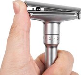 Qshave Verstelbaar scheermes + 5 mesjes - 6 standen - trimmen - titanium mesjes