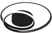 LED Plafondlamp - Trinon Zobun - 22W - Warm Wit 3000K - Dimbaar - Rond - Mat Zwart - Aluminium