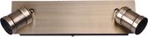 LED Wandspot - Trinon Korli - E27 Fitting - 2-lichts - Rond - Mat Brons - Aluminium