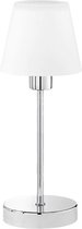 LED Tafellamp - Tafelverlichting - Trinon Luson - E14 Fitting - Rond - Mat Chroom - Aluminium