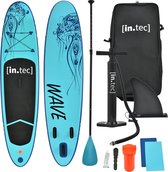 Opblaasbaar SUP board en accessoires turquoise met patroon
