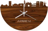 Skyline Klok Arnhem Palissander hout - Ø 40 cm - Woondecoratie - Wand decoratie woonkamer - WoodWideCities