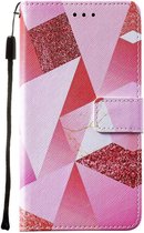 Apple iPhone 12 Pro Max Hoesje - Mobigear - Design Serie - Kunstlederen Bookcase - Roze - Hoesje Geschikt Voor Apple iPhone 12 Pro Max