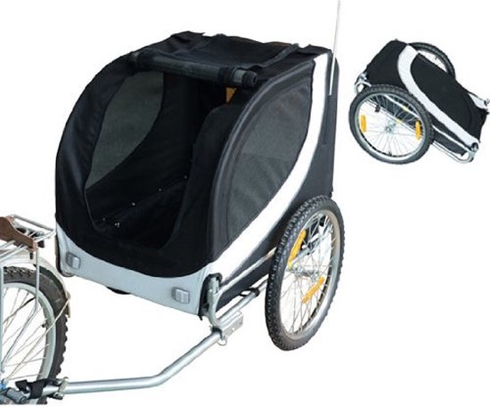 PawHut Hondentrailer fietskar universeel wit / zwart