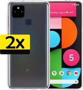 Google Pixel 5 Hoesje Transparant Siliconen - Google Pixel 5 Case - Google Pixel 5 Hoes Transparant - 2 Stuks