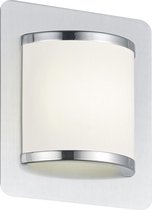 LED Wandlamp - Torna Agiany - 5W - Warm Wit 3000K - Rechthoek - Mat Nikkel - Aluminium/Textiel