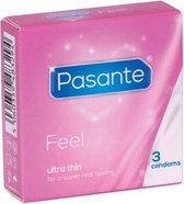 Pasante Feel Condooms - 3 stuks - Drogisterij - Condooms - Transparant - Discreet verpakt en bezorgd