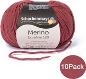 Schachenmayr Breiwol Merino Extrafine 120 - 10-Pack - 100% Scheerwol - Bruinrood