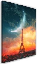 Schilderij Nacht in Parijs, 2 maten, multi-gekleurd, Premium print