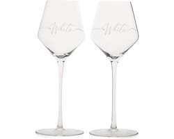 Riviera Maison Wijnglazen Witte Wijn - RM White Wine Glass - Transparant - Set 2 Stuks Riviera Maison Wijnglazen Witte Wijn - RM White Wine Glass - Transparant - Set 2 Stuks