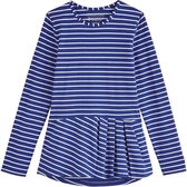 Coolibar - UV Shirt voor meisjes - Longsleeve - Aphelion Tee - Saffierblauw/Wit - maat L (134-146cm)