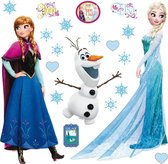 Disney muursticker Frozen Anna & Elsa blauw en paars - 600224 - 30 x 30 cm