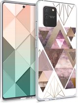kwmobile telefoonhoesje voor Samsung Galaxy S10 Lite - Hoesje voor smartphone in poederroze / roségoud / wit - Glory Driekhoeken design