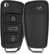 kwmobile autosleutelcover voor Audi 3-knops autosleutel - vervangende sleutelbehuizing - zonder transponder - zwart