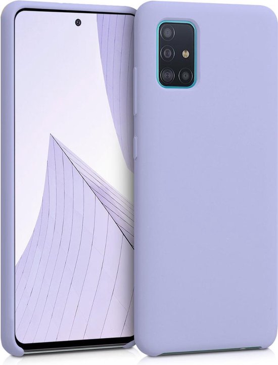 Taupe-Blanc-Bleu-Gris kwmobile Coque Portefeuille Compatible avec Samsung Galaxy A51 Étui à Rabat Tissu et Similicuir avec Compartiment Cartes 