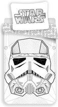 Star Wars White Dekbedovertrek - Eenpersoons - 140  x 200 cm - Wit