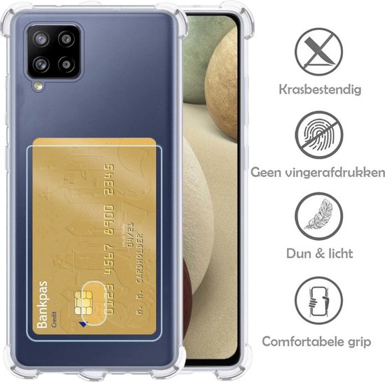 Coque Samsung A12 avec porte-cartes - Porte-cartes Samsung Galaxy A12  Transparent -... | bol.com