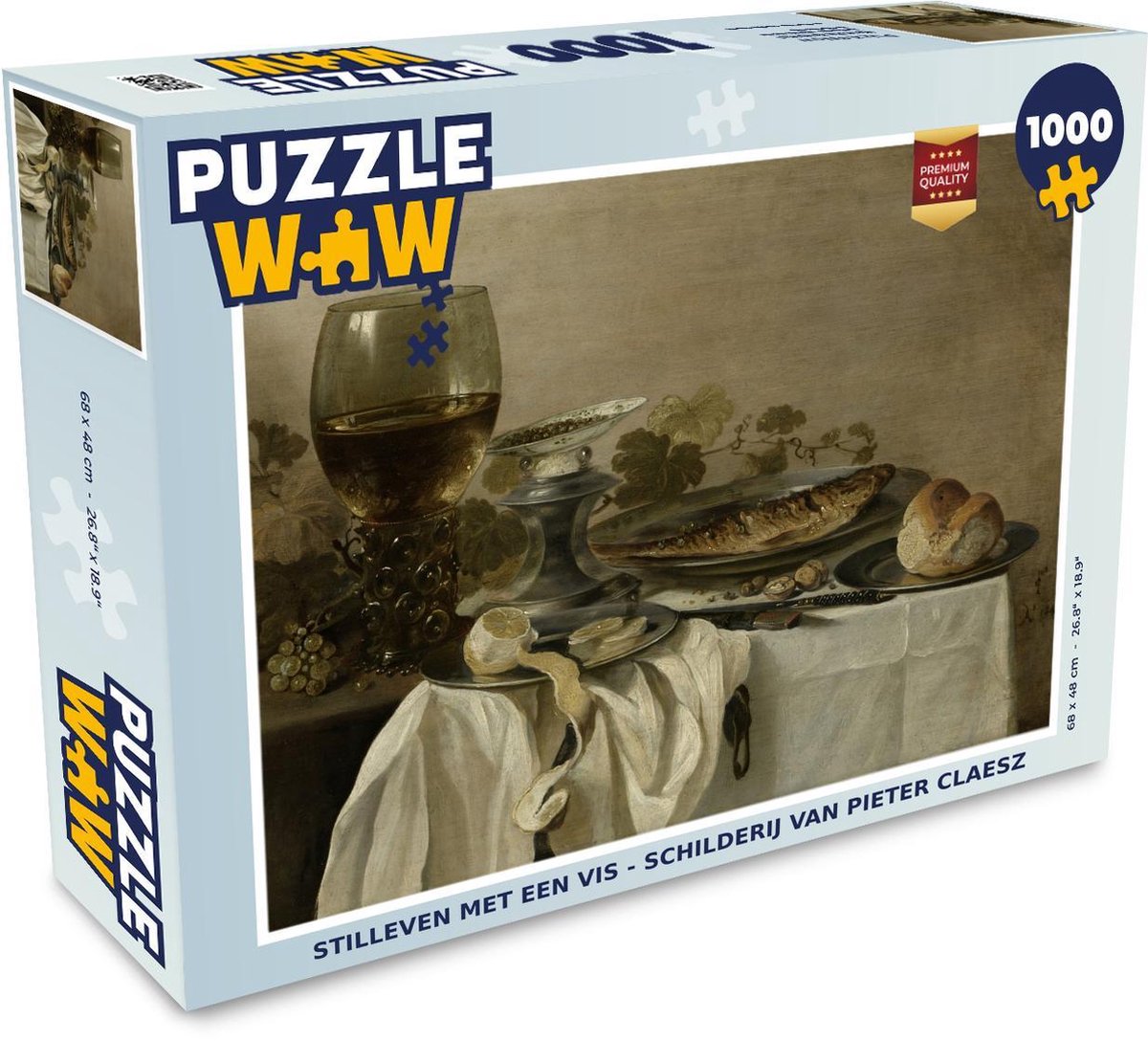 Afbeelding van product Puzzel 1000 stukjes volwassenen Pieter Claesz (RM) 1000 stukjes - Stilleven met een vis - Schilderij van Pieter Claesz puzzel 1000 stukjes - PuzzleWow heeft +100000 puzzels