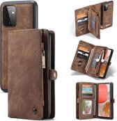 CaseMe - Hoesje geschikt voor Galaxy A72 5G - 2 in 1 Back Cover - Bruin