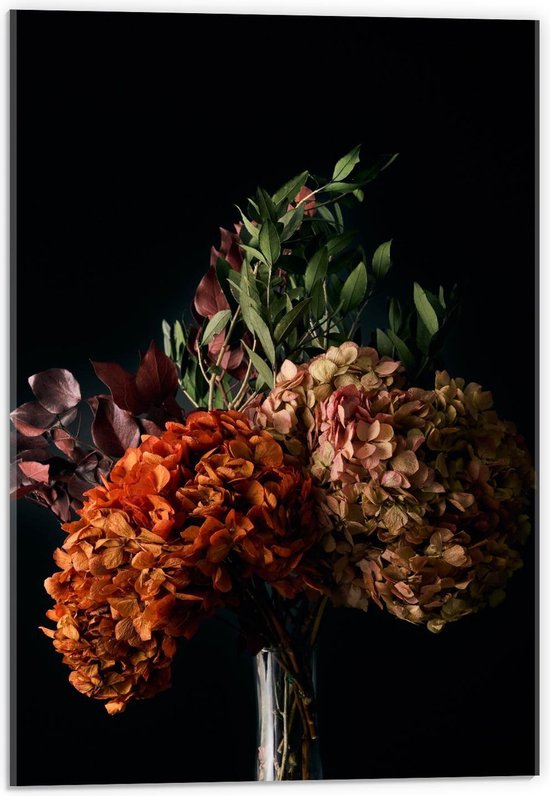 Acrylglas - Grote Bloemen in een Vaas - 40x60cm Foto op Acrylglas (Wanddecoratie op Acrylglas)
