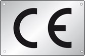 CE-label, rechthoekig, geanodiseerd aluminium, 100 stuks 75 x 50 mm