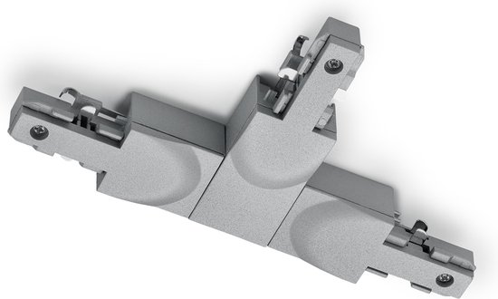 Spanningsrail Doorverbinder - DUOLINE - T Connector - Aarde Rechts - 2 Fase - Mat Titaan