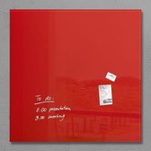 glasmagneetbord XL Sigel Artverum 1000x1000x18mm rood SI-GL202