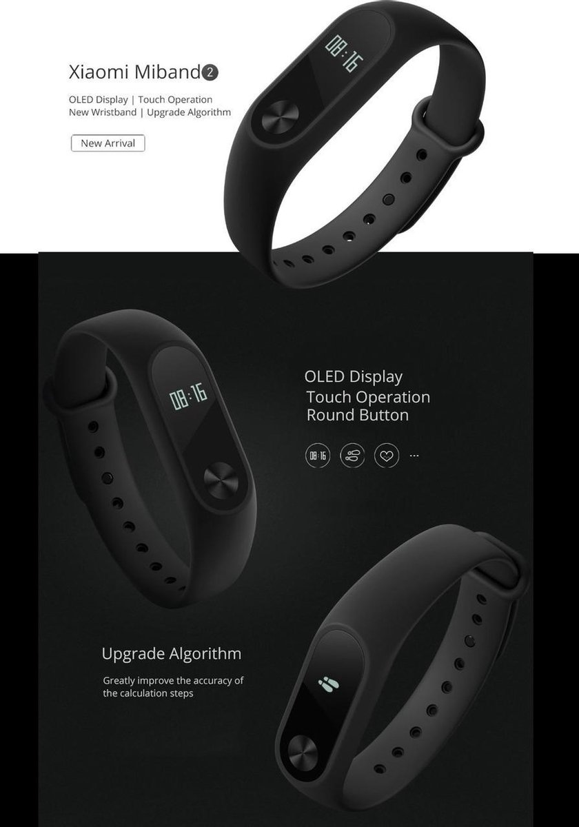 Xiaomi Mi Band 2 - Activity-tracker - Zwart | bol.com