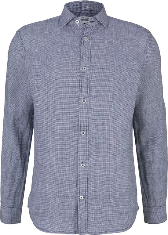 Chemise à Manches Longues Tom Tailor - 1025206 Marine (Taille : M)