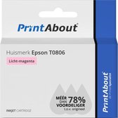 PrintAbout huismerk Inktcartridge T0806 Licht-magenta geschikt voor Epson