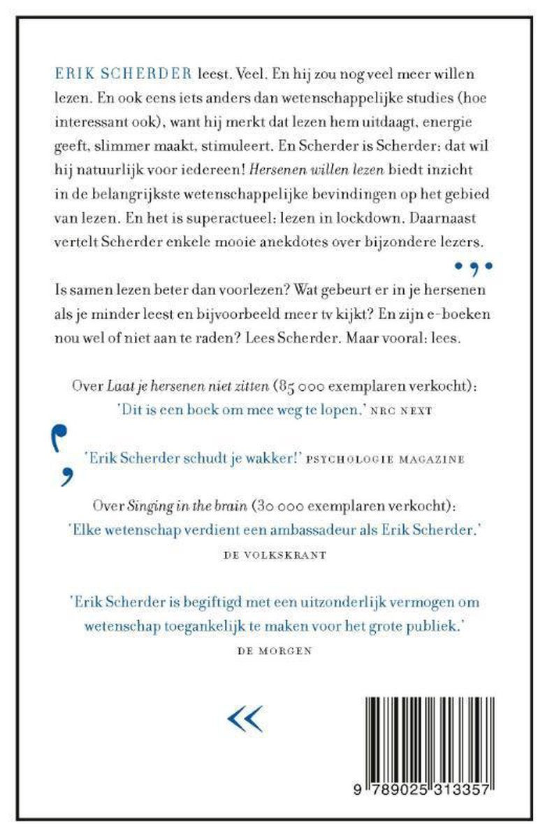 Hersenen willen lezen - back cover