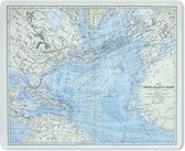 Muismat Moderne & Klassieke Kaarten - Klassieke wereldkaart Noordelijke Atlantische oceaan muismat rubber - 23x19 cm - Muismat met foto