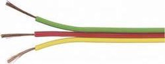 TRU COMPONENTS 1571443 Fil 3 x 0,14 mm² Jaune, Rouge, Vert 25 m