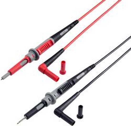 Foto: Voltcraft ms 4ps veiligheidsmeetsnoer 4mm veiligheidsstekker testpunt 1 00 m zwart rood 1 stuk s 